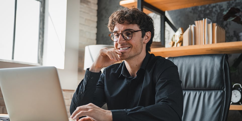 Acountant working at his desk