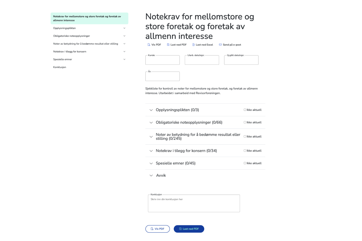 Sjekklister for deg som er revisor 