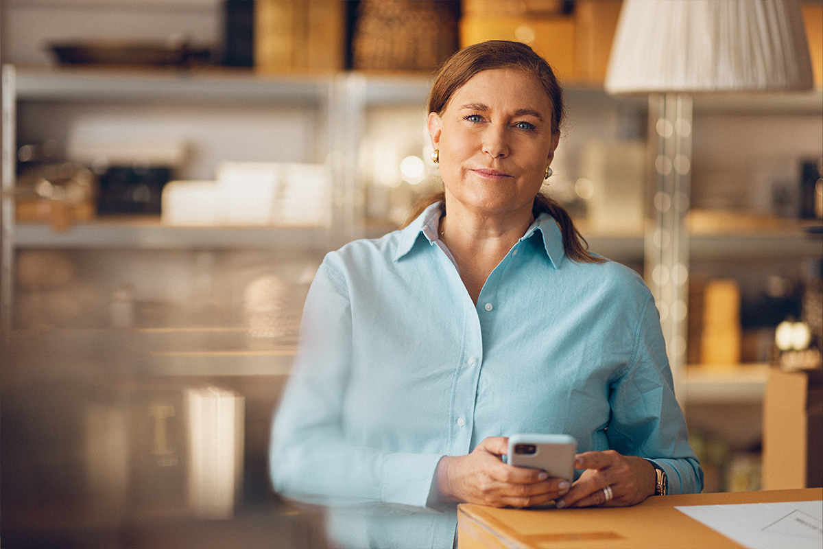 Periode dame skjorte bla