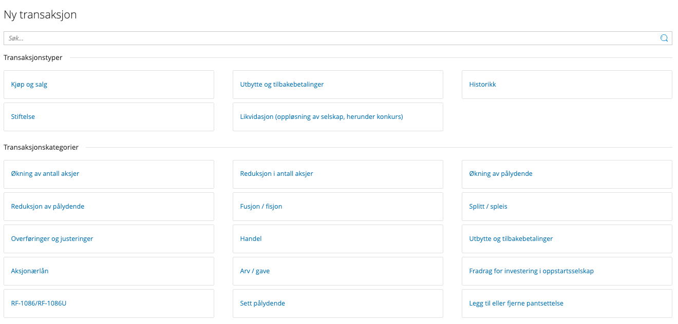 Registrer transaksjoner