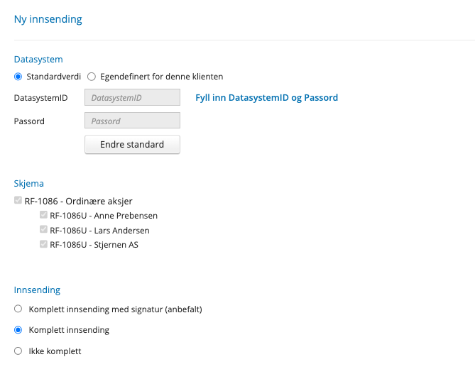 Send inn aksjonærregisteroppgaven