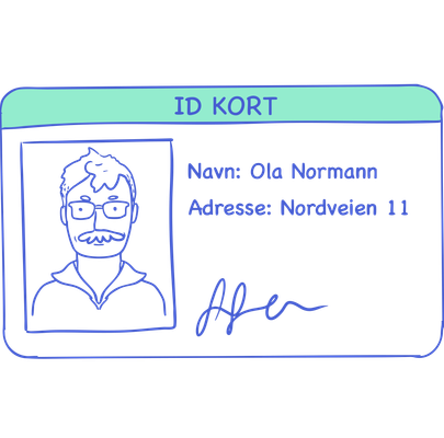 Id kort navn adresse