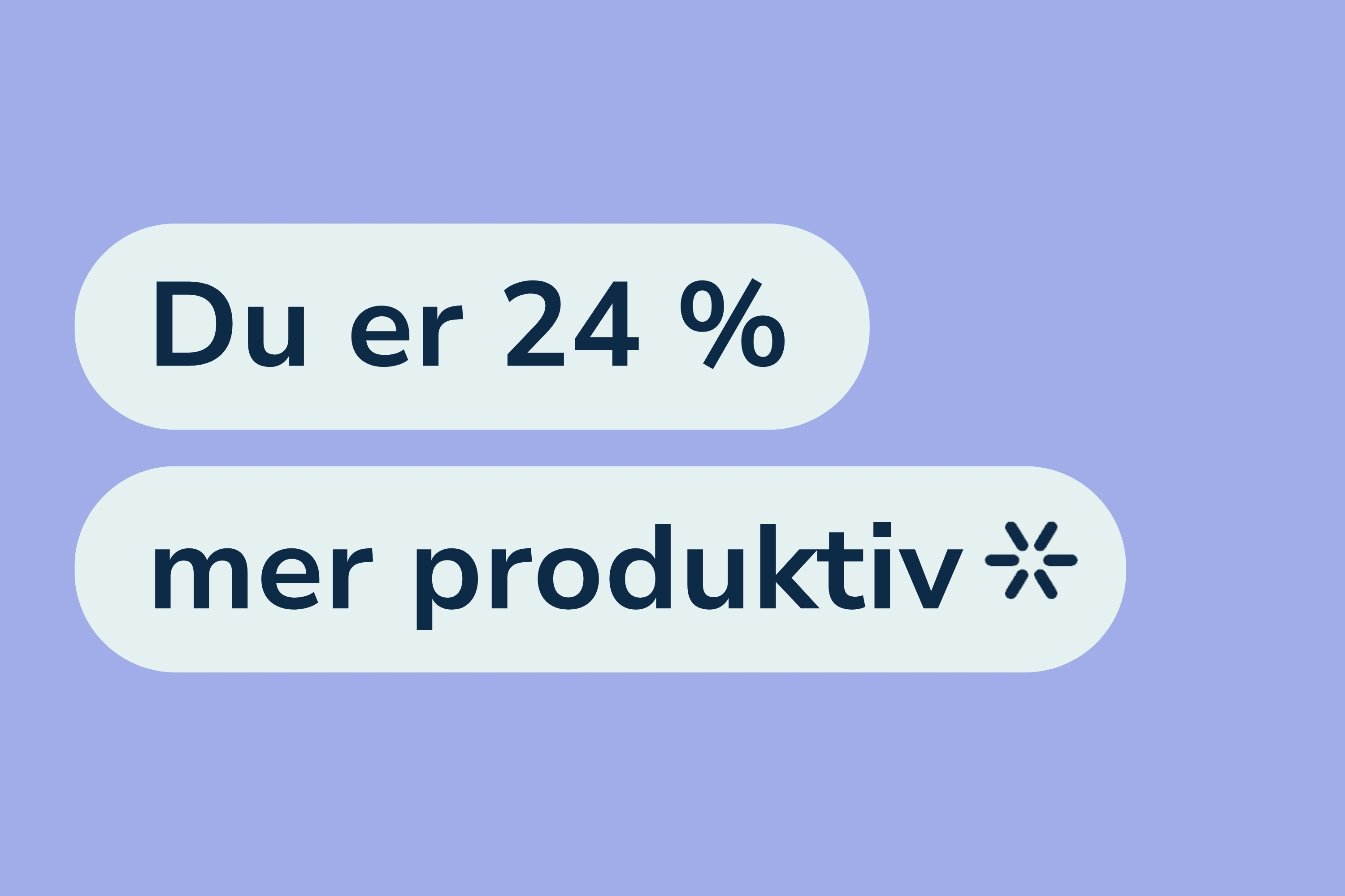 Dokumentert Fase 2 Budskap Du er 24 prosent mer produktiv